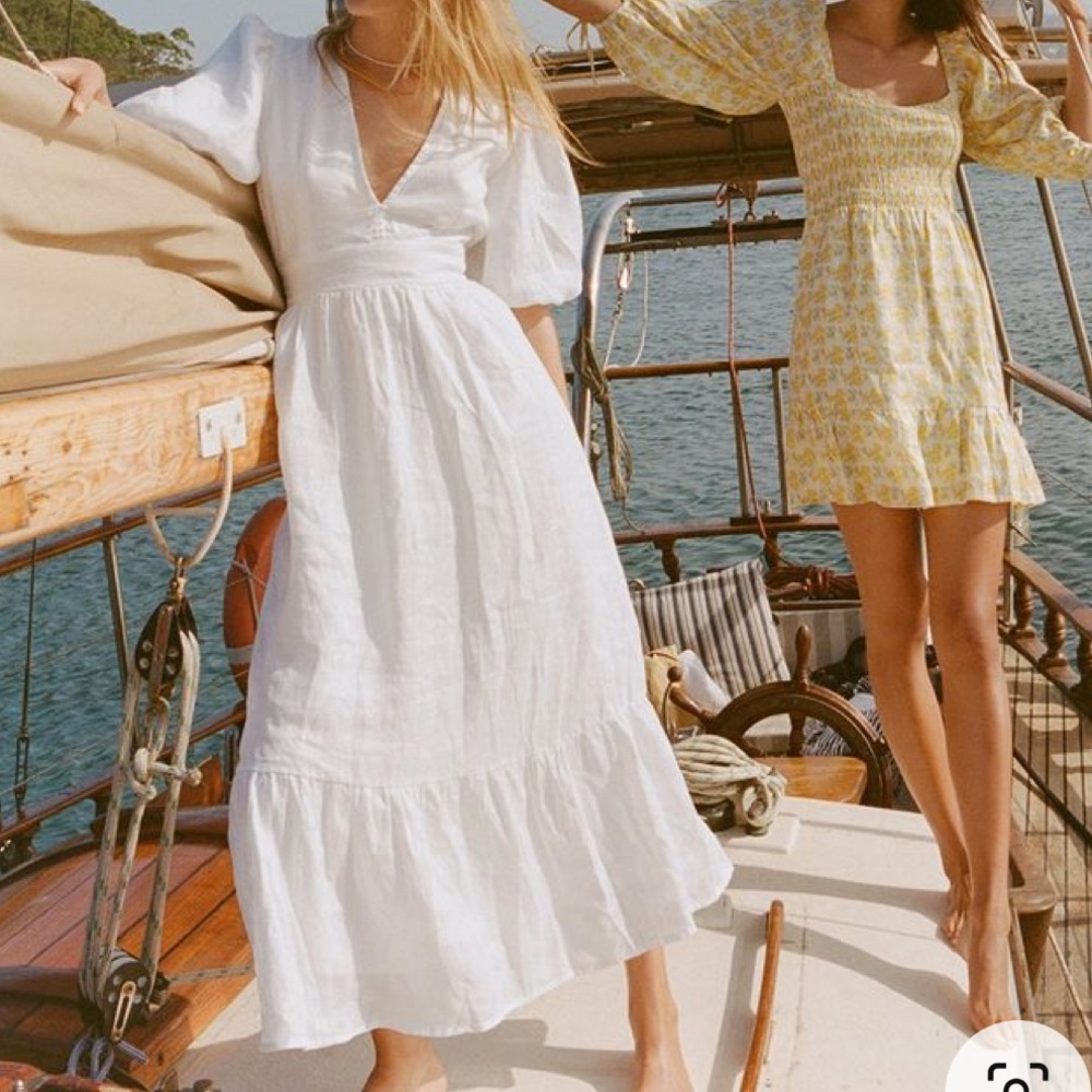 Faithful the Brand White Midi Dress